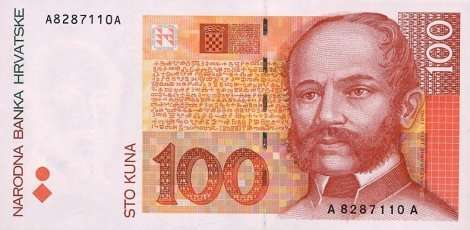 Novčanica od 100 kuna, prednja strana